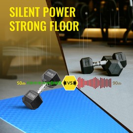 Hulkfit 18-Tile Puzzle Exercise Mat with EVA Foam Mat Interlocking Floor Tiles for Home Gym Mats Flooring for Garage Floor Padding for Kids Exercise Equipment Mats 24 in x 24 in x 1 in, 72 SQ FT, Blue