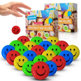 24pk Kids Yo Yo Party Bag Fillers with Assorted Smiley Design, Trick Yoyo for Kids Beginners, Kids Yoyo Kids Beginner, Childrens Yoyo Toy, Trick Yoyo Ball for Kids Yoyos for Kids, Yo-Yos (2x12pk)