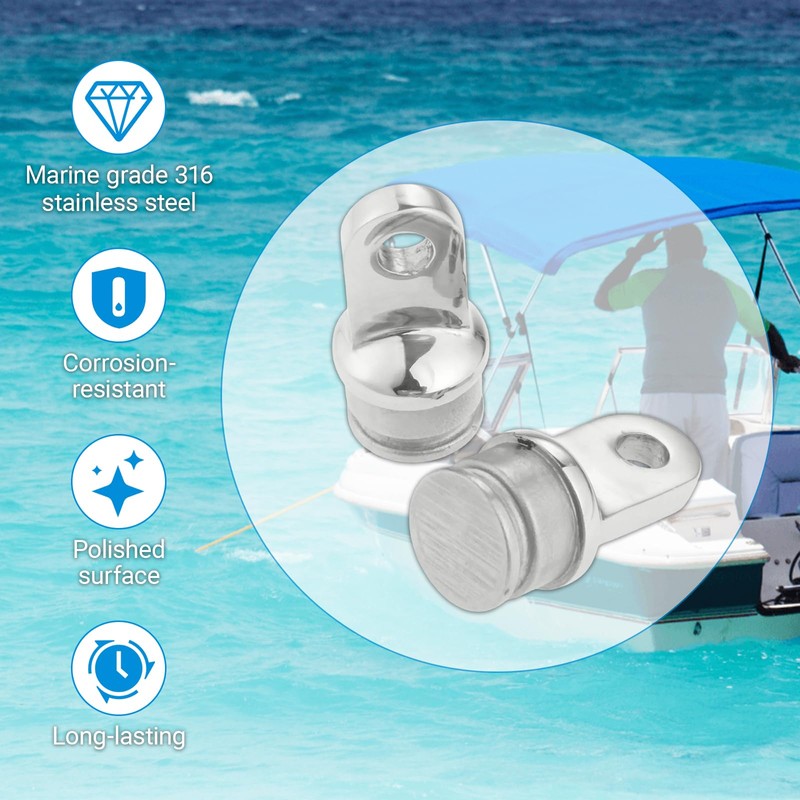 HWIMARINE Bimini Top Cap Eye End - 1" OD Round