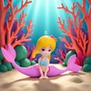 Zcccc Pink Mermaid Figurine Aquarium Ornament, Plastic Fish Tank Decor,