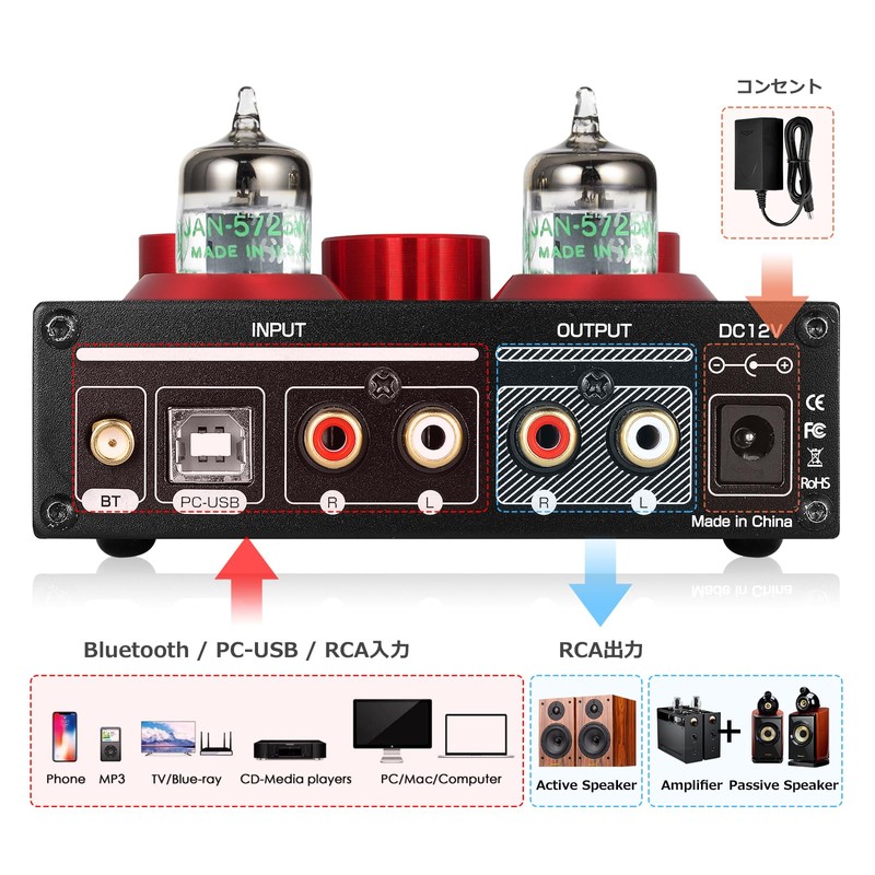Nobsound P1 PRO GE5654 HiFi Vacuum Tube Preamp Bluetooth 5.0