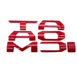 tuff 0.3in Gloss Red RAISED PLASTC TAILGATE LETTERS INSERT FOR TOYOTA TACOMA 2024