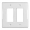 Amerelle 3000RRW Metro Wallplate, 2 Rocker Ceramic, White, 1-Pack