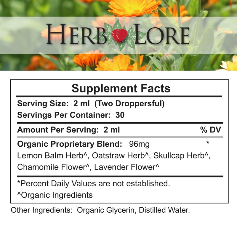 Herb Lore Relax Tincture - Organic Liquid Extract Drops with