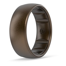 Enso Rings Elements Luxe Classic Silicone Ring - Comfortable and Flexible Design - 6.6mm Wide, 1.75mm Thick - Meteorite - Size 11