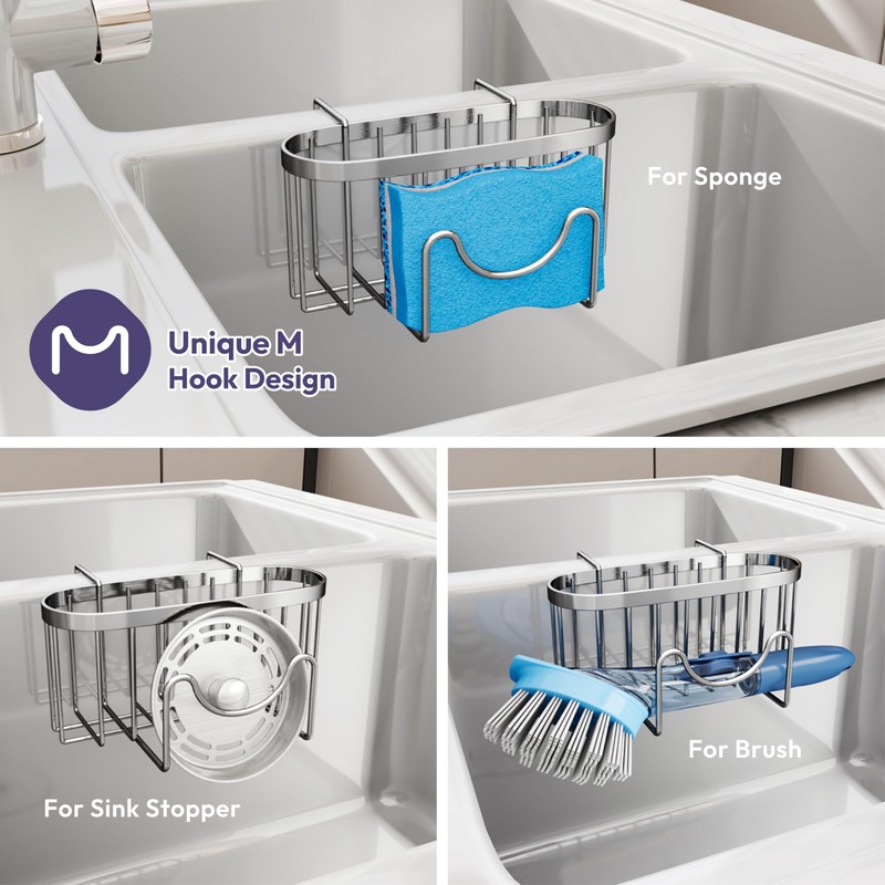SWTYMIKI Sponge Holder for Kitchen Sink - Movable Kitchen Caddy