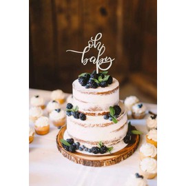 Jimhamhug Silver Glitter Cake Topper, 1st Birthday, Baby Shower/Gender Reveal, 5.51x6.68 inches, Acrylic, Silver