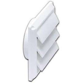 Lambro 2676W White Plastic Louvered Vent, 4-Inch