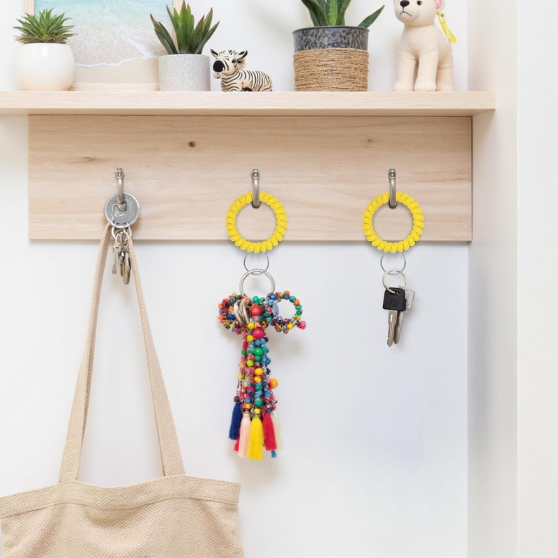 TENOC Spiral Coil Keychain 3 Pcs, Anti-lost Key Chain Holder