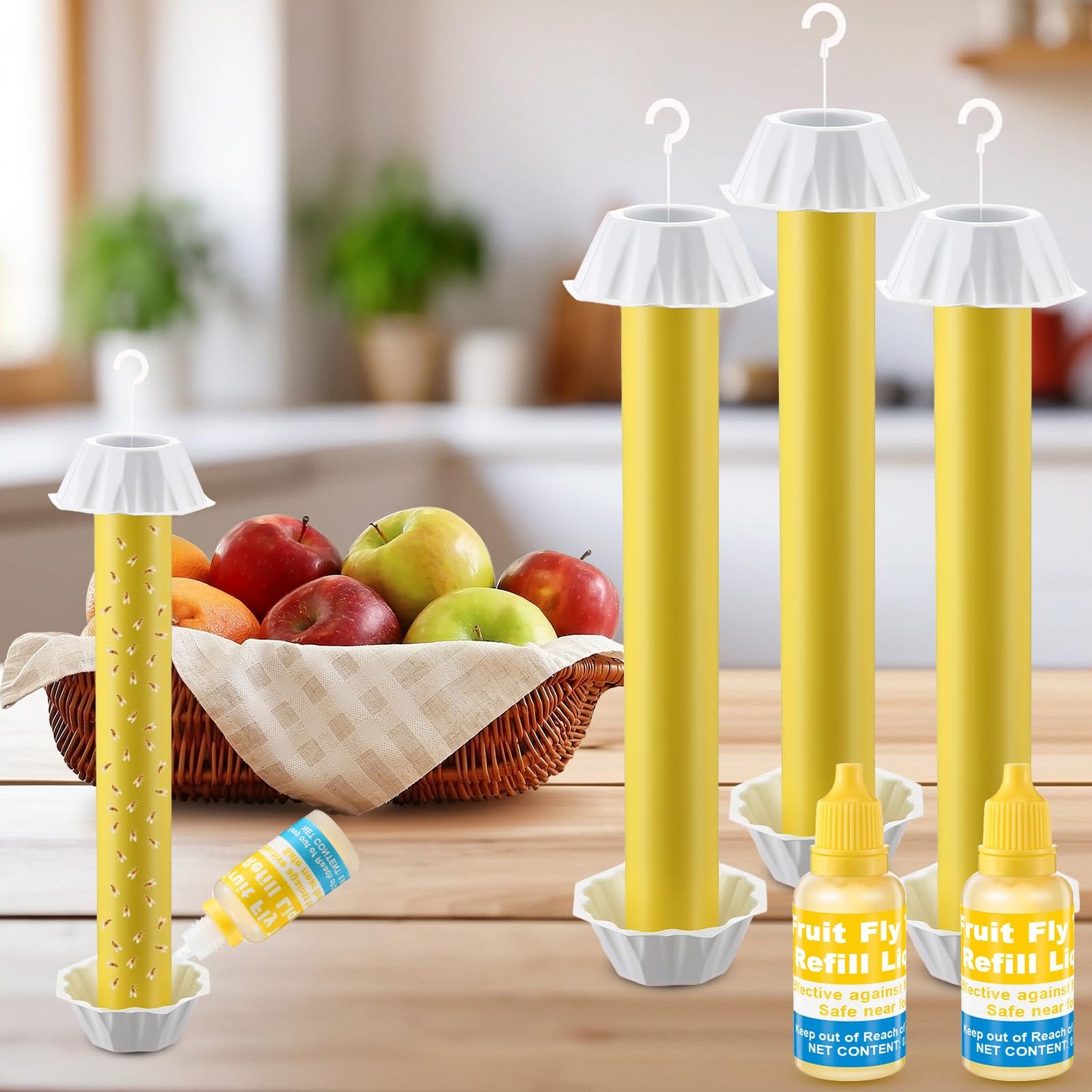 Qualirey 3 Pack Fly Trap Sticks for Indoors & Outdoor, Comes with 2 ...