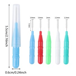 Pack of 50 Interdental Brushes, Interdental Brushes with Covering, Interdental Brushes Toothpicks to Maintain Oral Health (5 Colours)