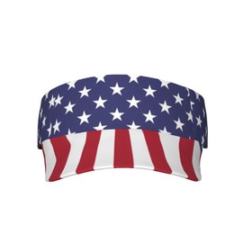 USA Flag Visor Hats for Women & Men, Sport Empty Top Baseball Cap for Outdoor Tennis Golf Running