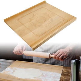 SoeKoa Reversible Wood Pastry Board, 20"X24"Kneading Board, Pastry Board for Rolling Dough, Pastry Board With Edge Blocking, Pasta Board Wood with Engraved Ruler for Counter Top Kitchen