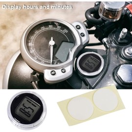 1Pc Mini Motorcycle Clocks,Waterproof Stick-On Motorbike Mount Watch Digital Clocks,Motorcycle Clocks for Vehicle,Auto,Car,SUV and More 1.1 Diameter Small in Size and Light in Weight,Electrical