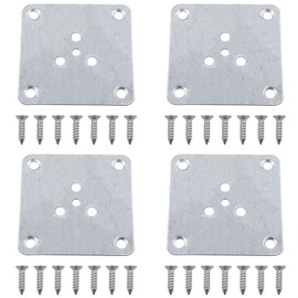 Lovelysp Flat Metal Sofa Leg Mounting Plates Sofa Leg Mounting Flat Plates Mid Century Couch Legs Attachment Plates with Mounting Screws 4PCS