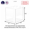8" Slatwall Retail Bin Clear Acrylic Merchandise Storage Cube Retail