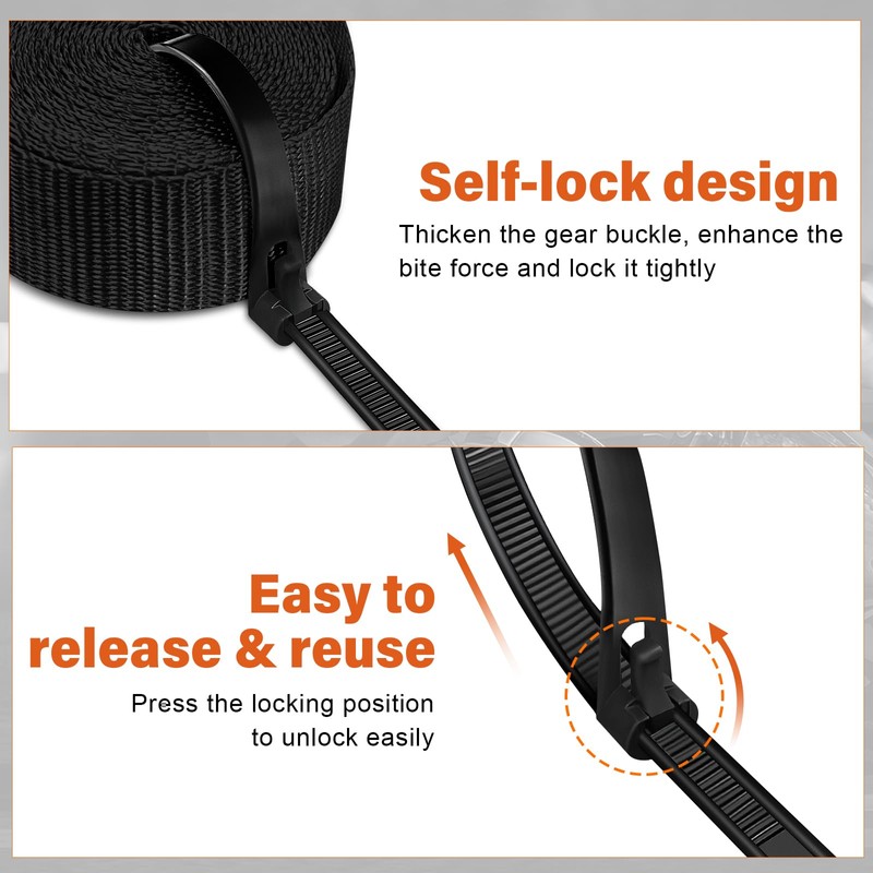 Haccoplanet Ratchet Tie Down Straps, 2340lb Break Strength, 4pc 1inch