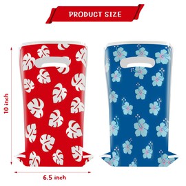 YTHKJS 60Pcs Red Blue Hawaii Party Candy Bag rint Tropical Leaf and Hibiscus Print Gifts Pouch Hawaiian Party Favor Bags