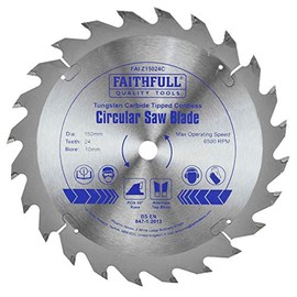 Faithfull FAIZ15024C TCT Cordless Trimsaw Blade 150mm x 10mm Bore x 24 Teeth