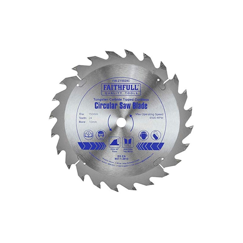 Faithfull FAIZ15024C TCT Cordless Trimsaw Blade 150mm x 10mm Bore