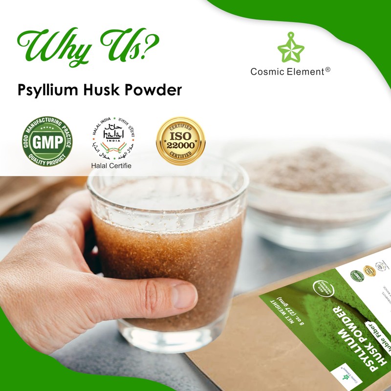 Cosmic Element 100% Pure Psyllium Husk Powder Organic – Finely