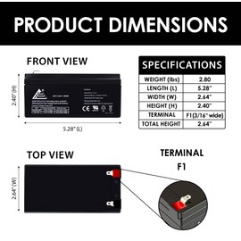 12V 3.3Ah Sealed Lead Acid Battery ECI Power