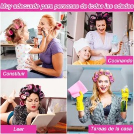 33pcs Hair Rulos Tubos Plástica Para Cabello Autoadheribles                                                                                           