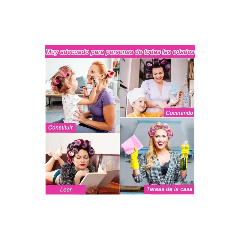 33pcs Hair Rulos Tubos Plástica Para Cabello Autoadheribles