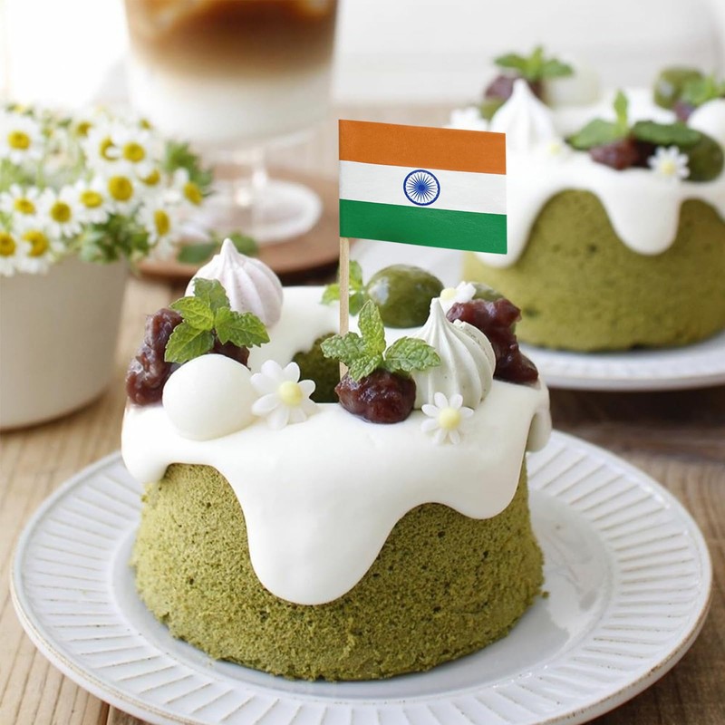 100 Pcs India Flag Indian Toothpick Flags Cocktail Picks Mini