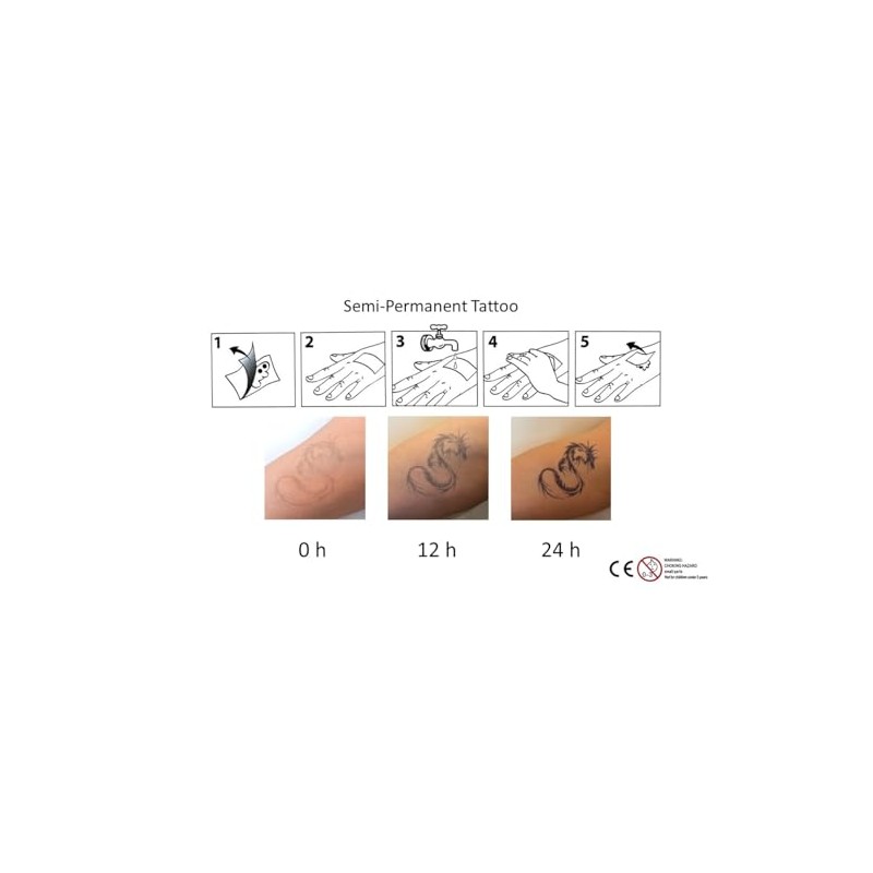 GZBH07 10 Temporary Bracelet Tattoo Dragon Tattoo Semi-Permanent Tattoos Long-Lasting