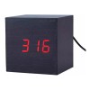 Wooden Clock Reloj Madera Led Digital Caudrado Temperatura Alarma Minimal