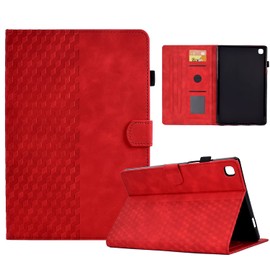 Longga 123 A 10.1 Inch 2019 Case, Pu Leather Embossed Pattern Stand Folio Tablet Cover with [Card Slot] [Pen Holder] [Shockproof] for 123Tab A 10.1"(SM-T510/T515) Case – Red