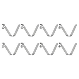 sourcing map 8pcs Single Button Kayak Paddle Snap Spring Clip 6x10x51mm 65Mn Spring Steel V-Shaped Hollow Lift Telescopic Locking Tube Pole Clips for Tent Umbrella Camping