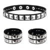 Tosmifairy Studded Leather Choker Necklace and Bracelets Set for 80s