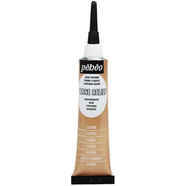 Pebeo Vitrail, Cerne Relief Dimensional Paint, 20 ml Tube with Nozzle - Copper