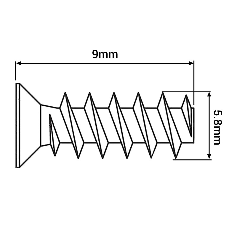 SKIR'CO (50 pcs) Zinc Plated Euro Screws 5.8 x 9
