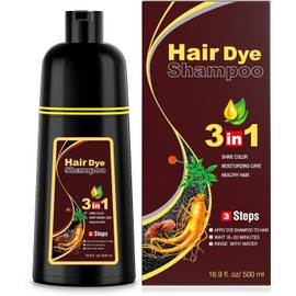BWI, Shampoo Tinte Dark Brown, Coffee, 3 en 1 Instantáneo para Cabello de Hombres y Mujeres – Shampoo hair dye, Cobertura Total de Canas, Ingredientes Herbales, Fácil Aplicación, Sin Amoníaco ni PPD, 500 ml