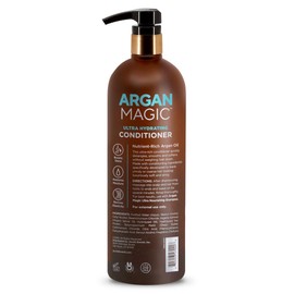Argan Magic Ultra Hydrating Conditioner | Repairs and Protects Dry, Damaged Hair | Improves Hair Health | Safe for Color Treated and Chemically Treated Hair | Made in USA, Paraben Free, Cruelty Free (32 oz)