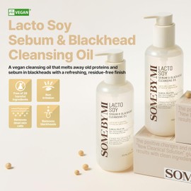 SOME BY MI Lacto Soy Sebum & Blackhead Cleansing Oil – 200ml (6.76oz) | Vegan Korean Makeup Remover for All Skin Types | Deep Pore Cleansing Oil for Blackhead & Sebum Removal