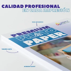 PAPIRA Papel Fotográfico Tamaño Carta Glossy: Caja con Hojas Blancas de Alta Calidad - Ideal para Impresiones Profesionales y Proyectos Creativos (50)