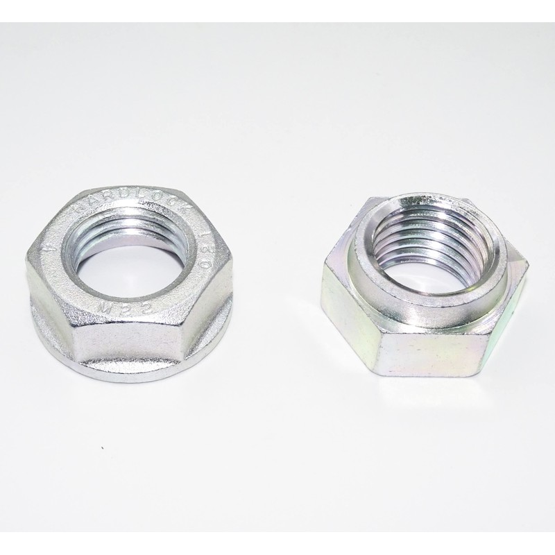 M&B Hard Rock Nuts, Trivalent Chromate, M8, Set of 10,