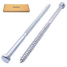 SKIR'CO (2 pcs) DIN 571 Zinc Plated Steel Hexagon Head Wood Screws M12 x 300 mm, Coach Screws, Hex Screw, Lag Bolts