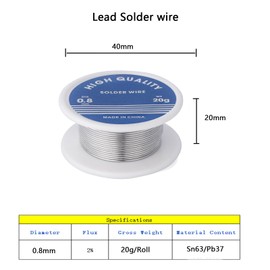63/37 Tin Rosin Core 20g 0.8mm Solder Wire with Flux for Electrical Soldering Repair
