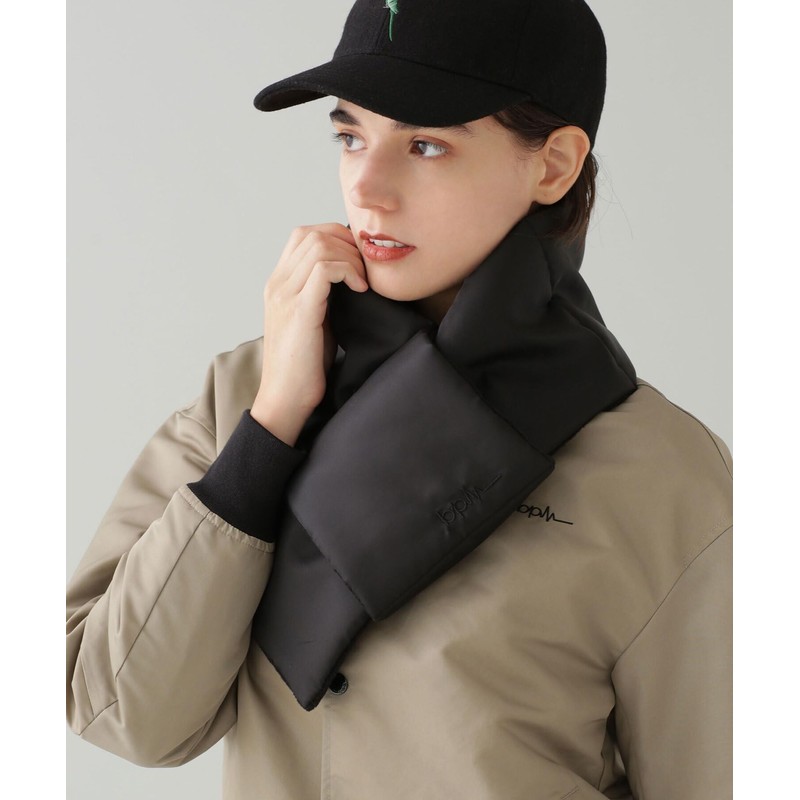 Nano Universe Quilted Muffler with Padded, Black