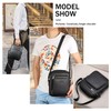 Naudamp Men's Shoulder Bag Leather Shoulder Bag Casual Waterproof Bag