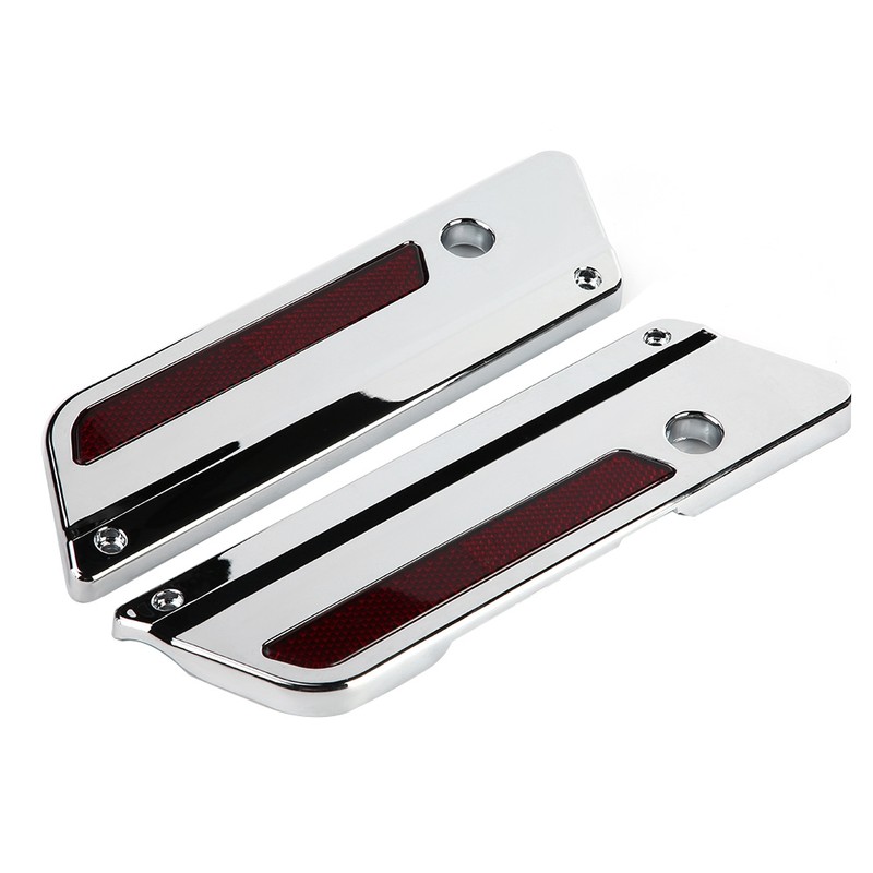 2 pcs Motorcycle Saddlebag Latch Cover Reflectors for Glide Touring