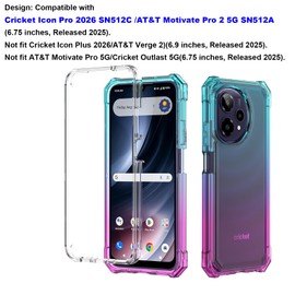 Ailiber for AT&T Motivate Pro 2 5G/Cricket Icon Pro 2026 Case-Blue Pink