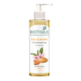 Biotique- Gel de baño ultra rico con aceite de almendras, extractos botánicos, 200 ml
