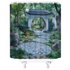 Natural Landscape Shower Curtain Chinese Patio Asian Garden Courtyard Spring
