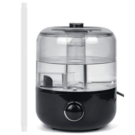 AUAAQ Reptile Humidifiers Fogger Mister for Reptile Tank, 2.5L Top-Fill Terrarium Humidifier with Hose for Snakes, Tortoises, Chameleons and Ball Python, White Hose, Black Base, Clear Tank